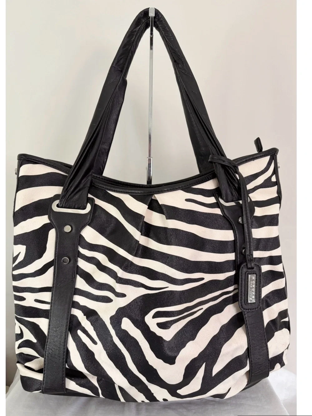 Mondani NY Zebra Print faux leather Tote Bag